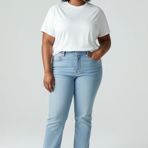 Levi’s Classic Straight Jeans Size 18 Light Wash Mid Rise Excellent Pre-Owned